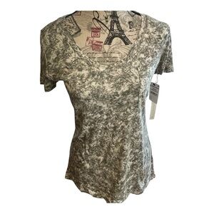 Caslon Olive and White foliage pattern Short Sleeve Tee